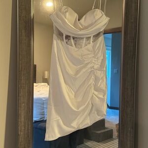 Corset style white dress